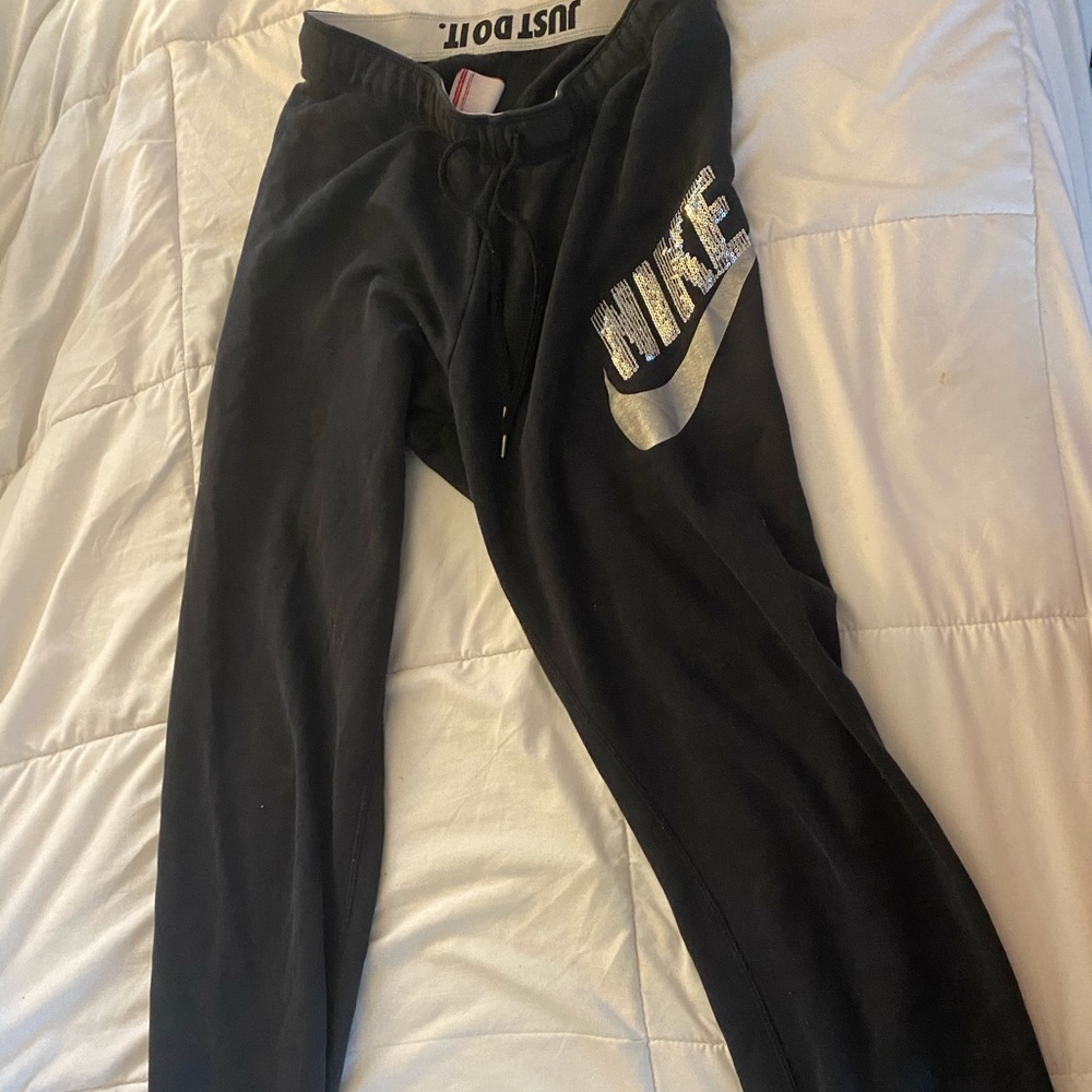 Nike Black sweatpants with sequin detail